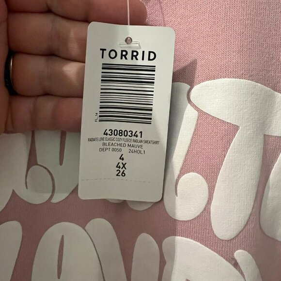 Size 4(4X)(26) - Torrid - NWT - Dusty Rose "Radiate Love" Long Sleeve Heavy Knit - Picture 5 of 7